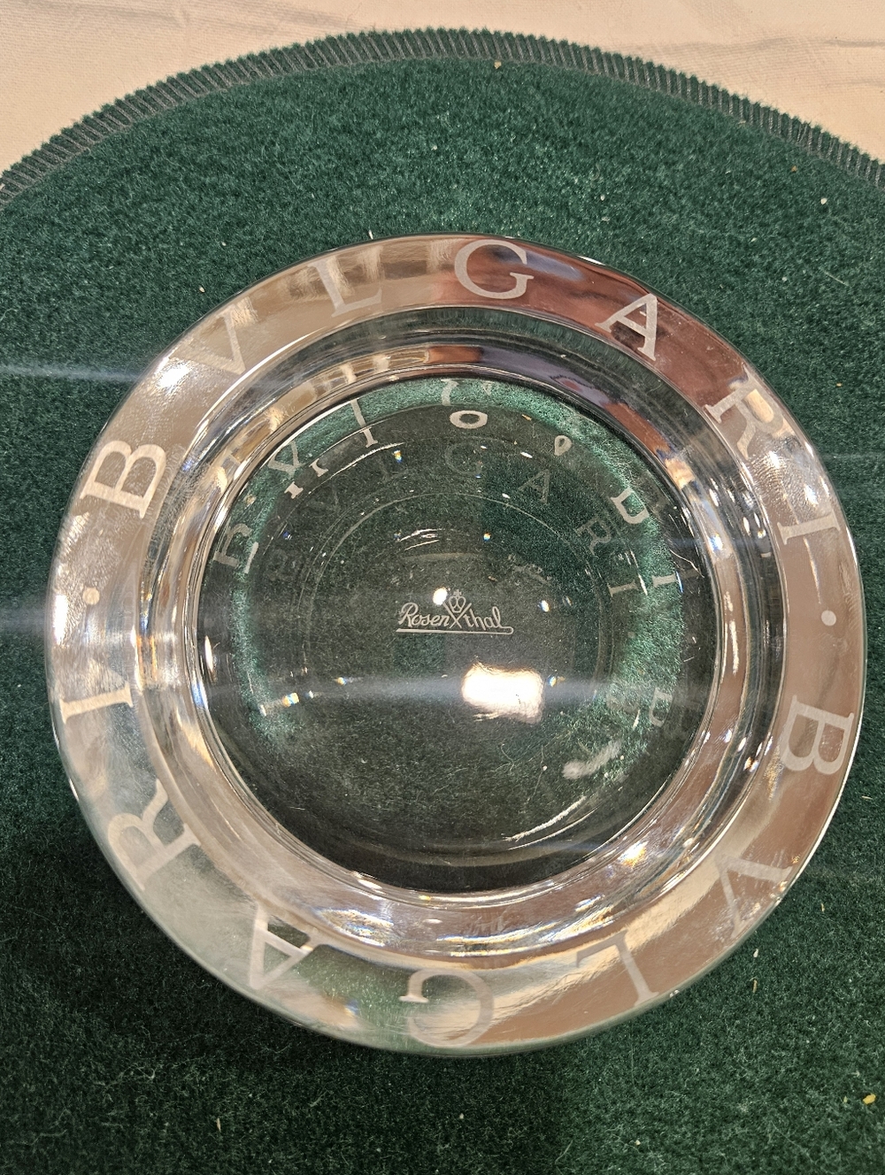 Bvlgari + Rosenthal Crystal Ashtray Trinket Dish- Authentic